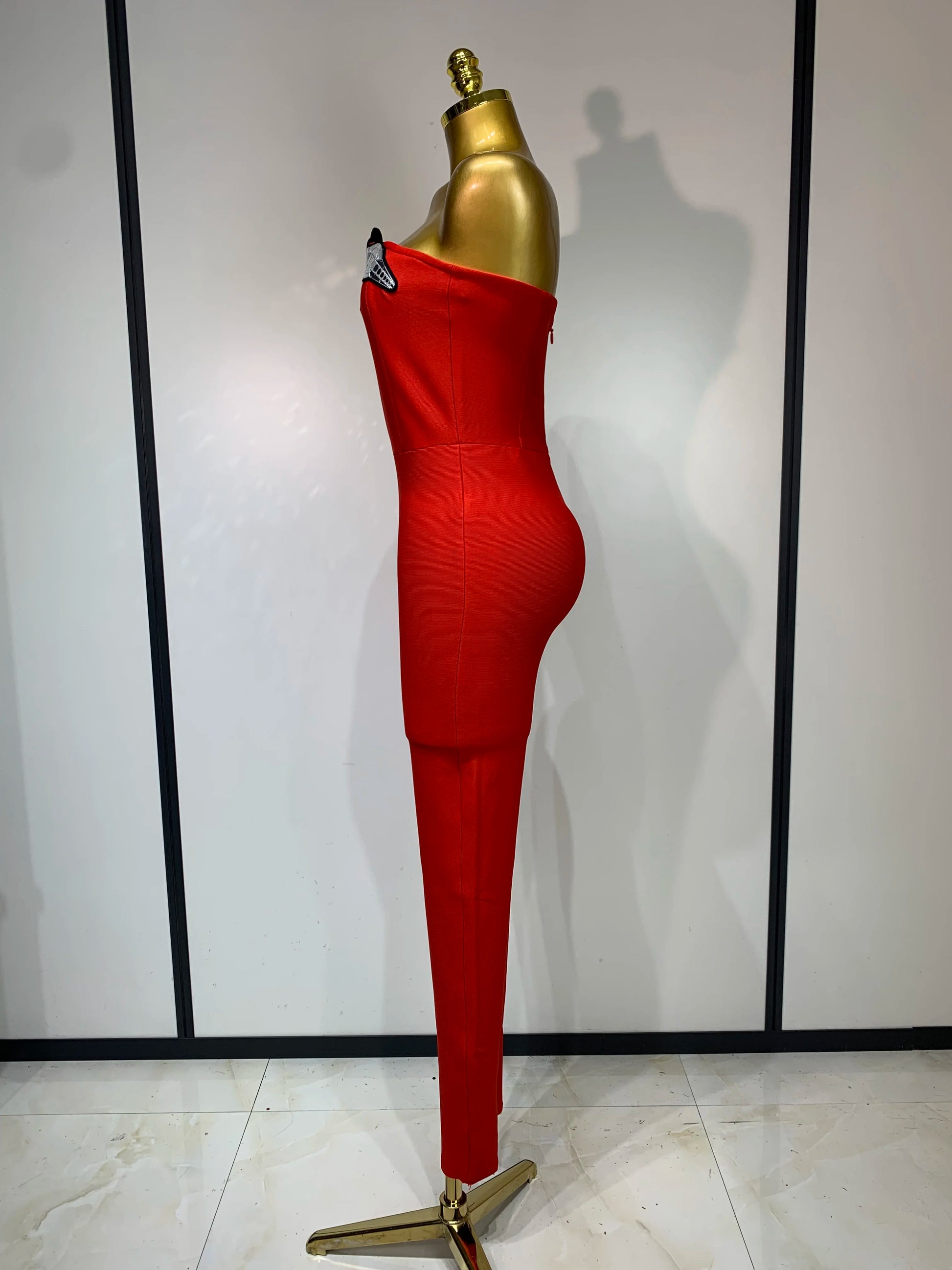 Fashion Celebrate Sparkly Sequin Women Sexy Strapless Bodycon Bandage Jumpsuit Streetwea Nightclub Party Luxury Birthday Outfit