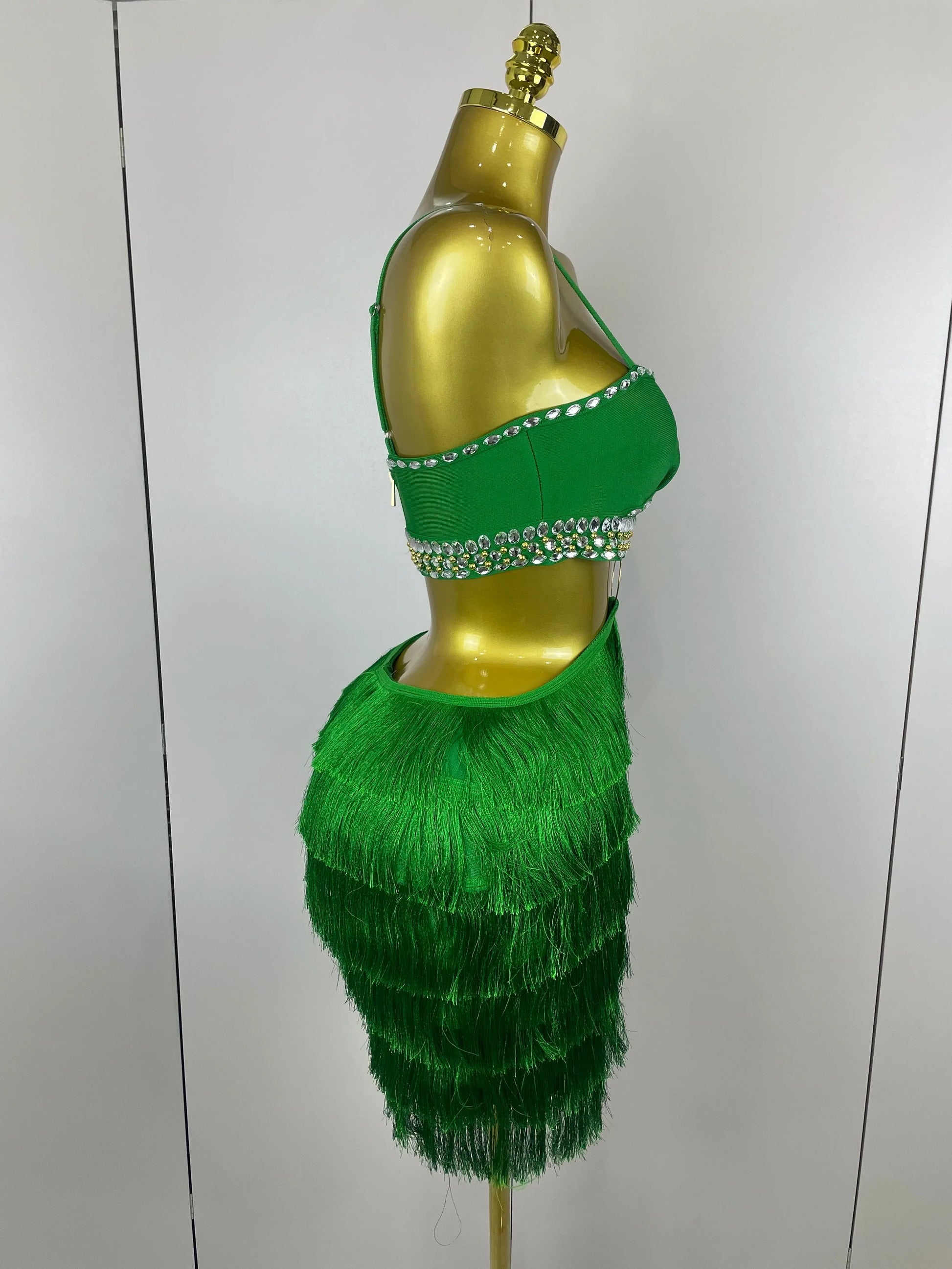 Women Sexy Green Sling Backless Dress Bodycon Bandage Dress Celebrity Elegant Evening Club Luxury Birthday Party Dresses