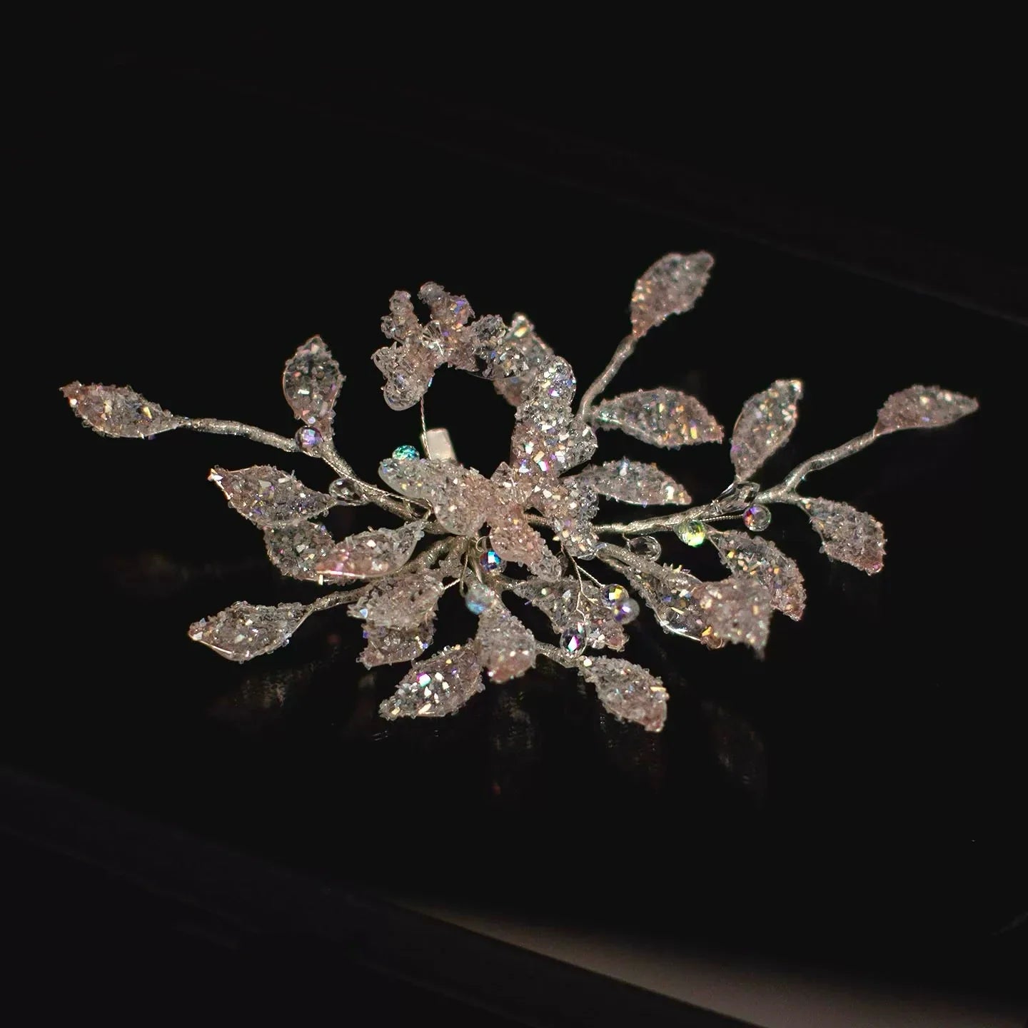 Bridal Jewelry Handmade Hair Pin Clip Silver Color Hairpin For Bride Women Prom Party Dinner Leaf Head Piece Wedding Accessories