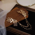 Wedding Accessories Vintage Hair Comb Pin Clip Gold Color Hairpin For Brides Bridesmaids Gift Leaf Head Piece Bridal Jewelry