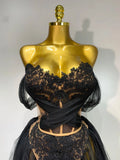 New Arrived Sexy Cute Mesh Tops Skirt 2 PCS Set Women Celebrate Party Birthday Nightclub Performance Stage Show Outfit