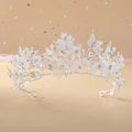 Wedding Crowns For Bride Crystal Flower Fairy Bridal Tiara Crown For Women Girlfriend Diadem Party Bride Hair Jewelry Headdress as picture