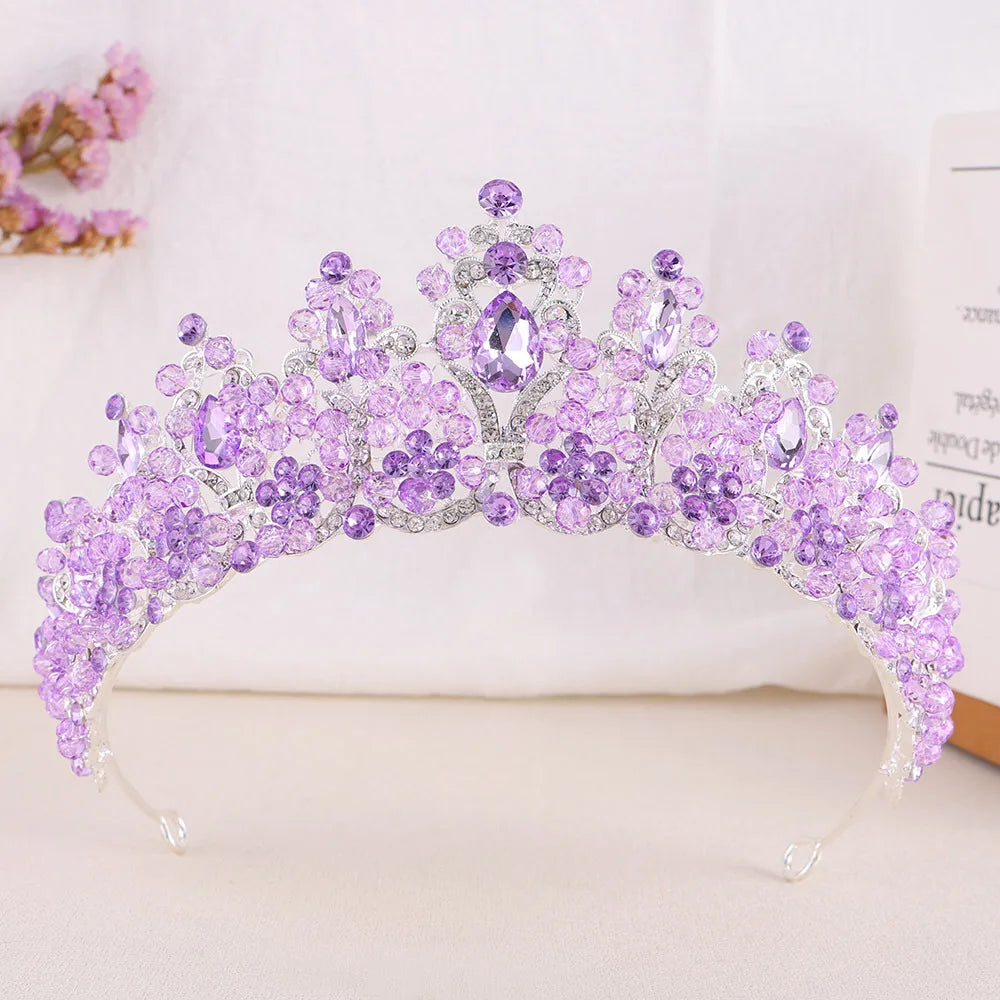 Baroque Wedding Crowns For Bride Crystal Princess Queen Bridal Tiara Crown For 15 Years Women Pageant Diadem Wedding Headdress as picture 3