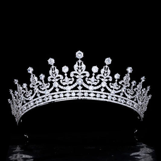 Bridal Hair Jewelry Cubic Zirconia Tiaras and Crowns Diadem For Brides Princess Queen Headpiece Headband Wedding Accessories a