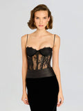 Women'S Sling Velvet Long Dress Sexy See Through Lace Slim Fishbone Dress Elegant Celebrity Evening Party Gowns