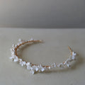 Porcelain Flower Headband Hairband Pearl Headpiece For Brides Women Headdress Headwear Wedding Hair Accessories Bridal Jewelry