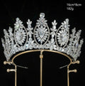 Bridal Hair Jewelry Red Zirconia Tiaras Crowns Zircon Headband Diadem Brides Women Pageant Prom Headpiece Wedding Accessories clear