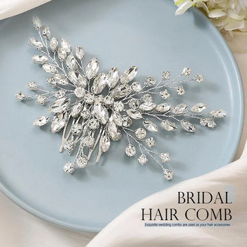 Luxury Bridal Pearl Hair Comb Side Tiara Wedding Hair Accessories Rhinestone Headpiece as pic