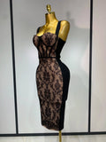 Sexy Black Lace Bodycon Bandage Dress Arrivals Women Luxury Vintage Elegant Evening Party Dress Birthday Club Vestido