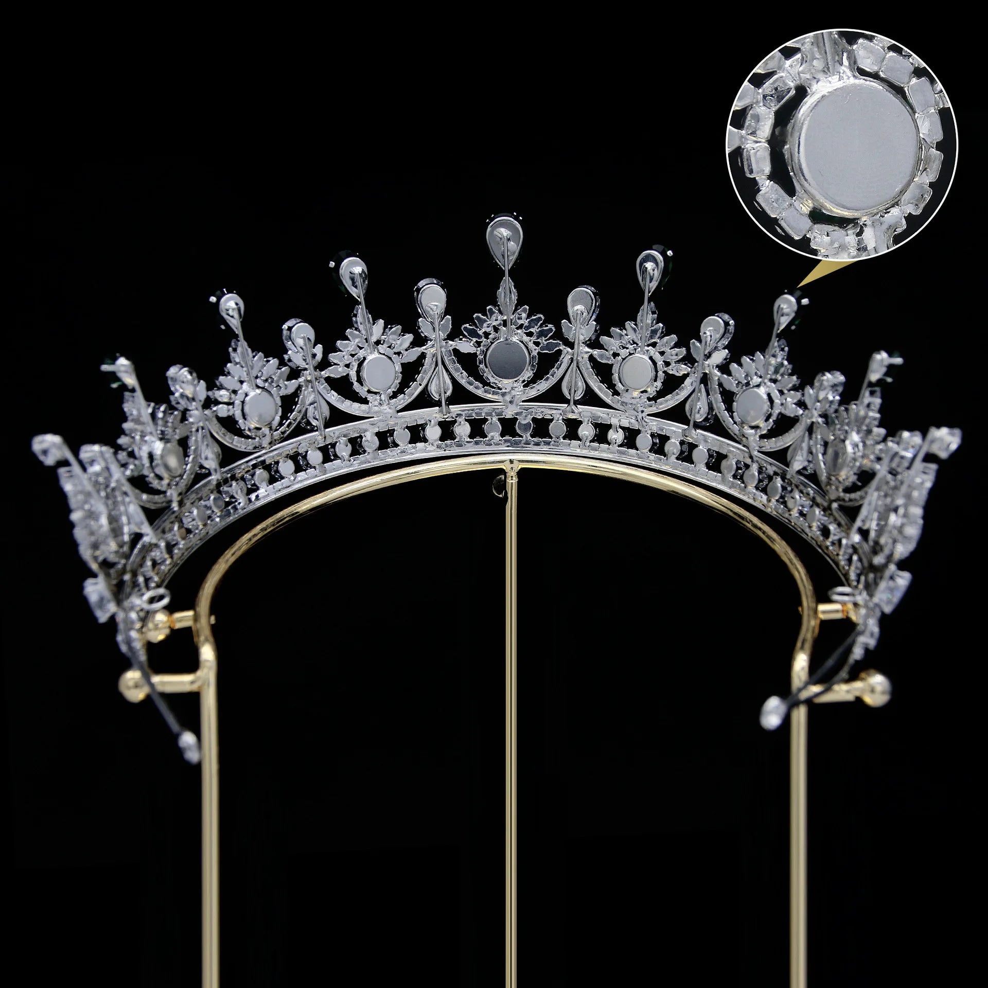 CZ Green Zirconia Tiaras and Crowns AAA Zircon Diadem For Brides Women Pageant Prom Wedding Accessories Bridal Hair Jewelry