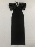 Sexy Off Shoulder Diamond Elegant Celebrity Evening Cocktail Tight Bandage Long Dress Women'S Spaghetti Strap Party Gowns