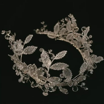 Leaf Headband Hairband Lace Headwear Headpiece For Bride Women Tiara Crown Headdress Wedding Accessories Bridal Hair Jewelry b