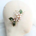 Wedding Accessories Flower Leaf Hair Pin Clip Gold Color Hairpin Bride Bridesmaids Rhinestones Crystal Head Piece Bridal Jewelry 2