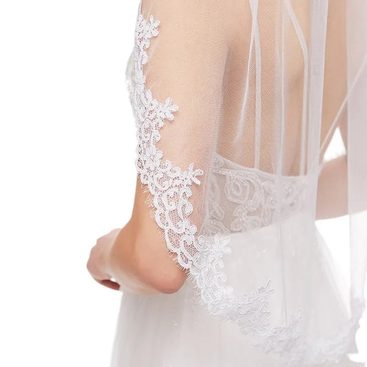 1 Layer Elbow Length Wedding Veil Lace Bridal Veil Wedding Accessories
