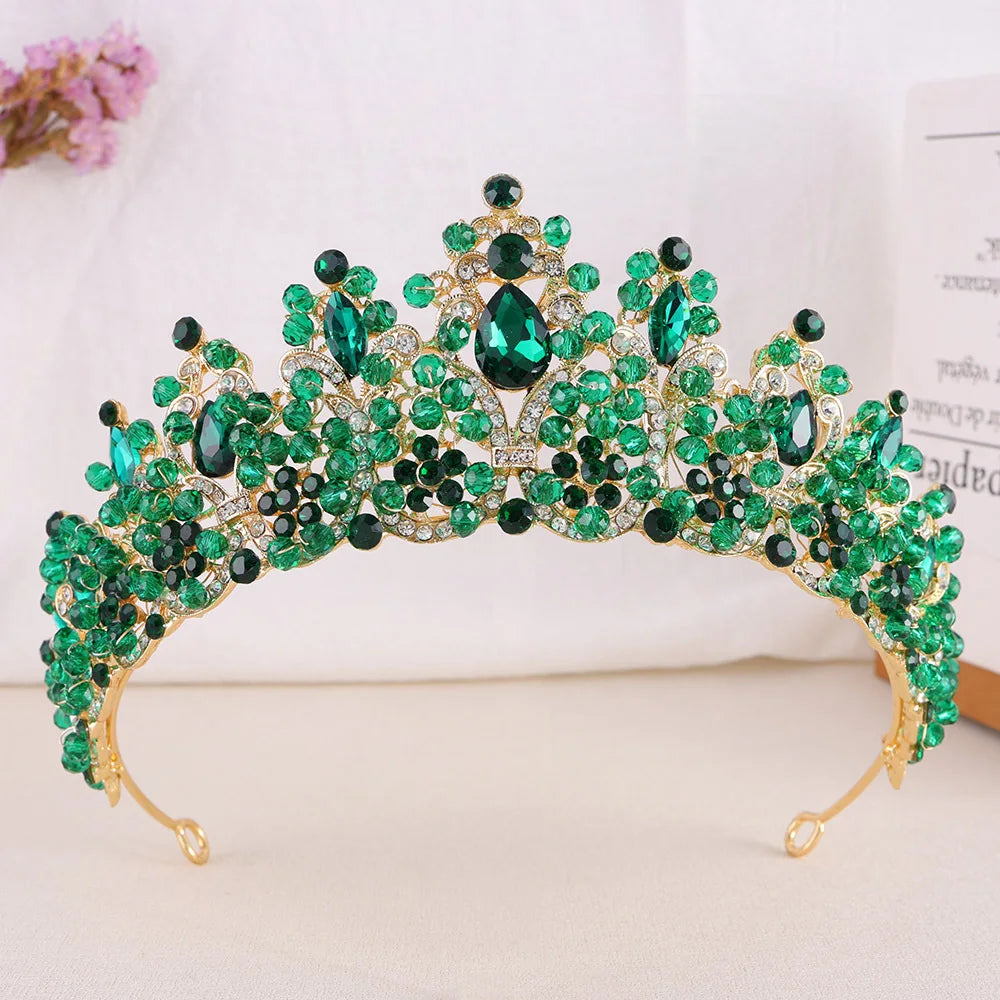 Baroque Wedding Crowns For Bride Crystal Princess Queen Bridal Tiara Crown For 15 Years Women Pageant Diadem Wedding Headdress as picture 5