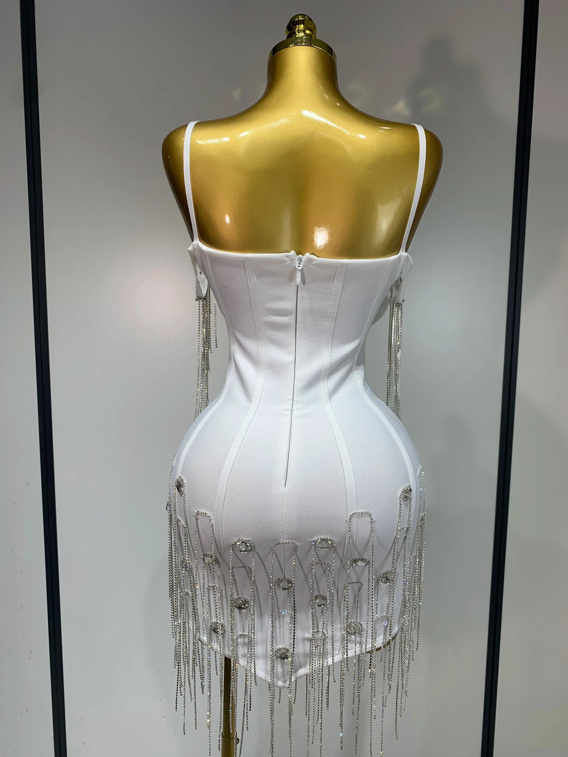 Women Sexy Backless Spaghetti Strap Bodycon Sleeveless Bandage Dress Elegant Prom Gown Club Evening Party Birthday Dresses