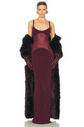 Celebrity Evening Party Dress Winered Color Women Sexy Strap Big O-Neck Bodycon Long Dress Celebrate Red Carpet Birthday Wear