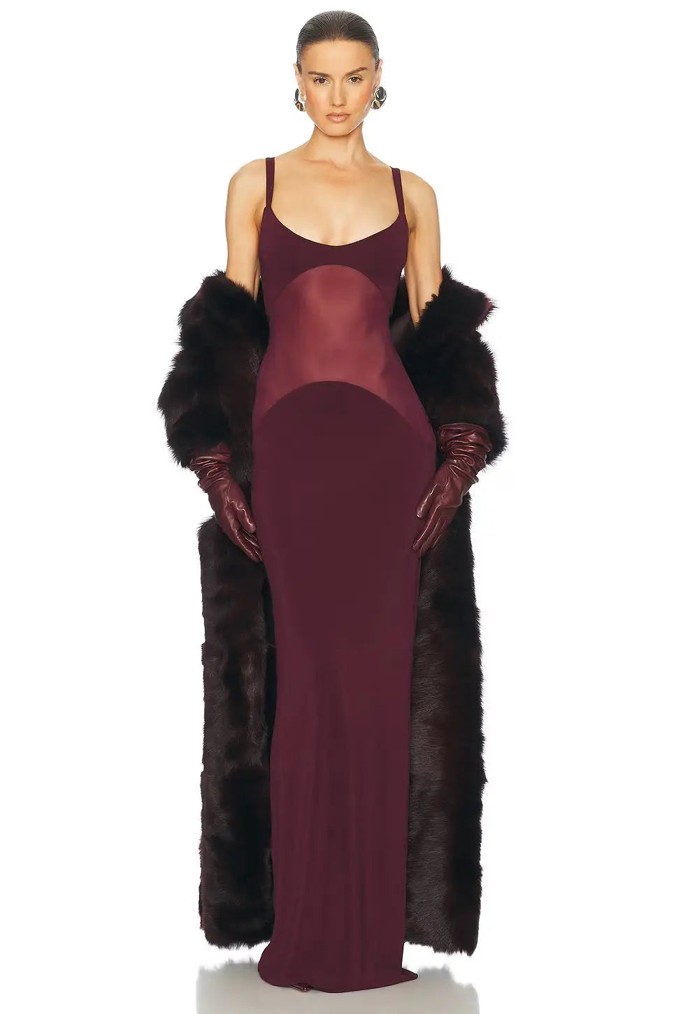 Celebrity Evening Party Dress Winered Color Women Sexy Strap Big O-Neck Bodycon Long Dress Celebrate Red Carpet Birthday Wear