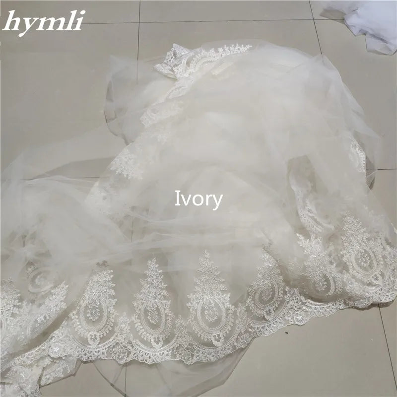 300cm,350cm,500cm Long Wedding Veil One Layer Bridal Veil No Comb Cathedral Veil In White, Ivory, Champagne