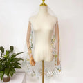 Romantic and Unique Colored Lace Appliqué Fingertip-Length Veil Perfect for Outdoor, Garden, Party, or Themed Weddings