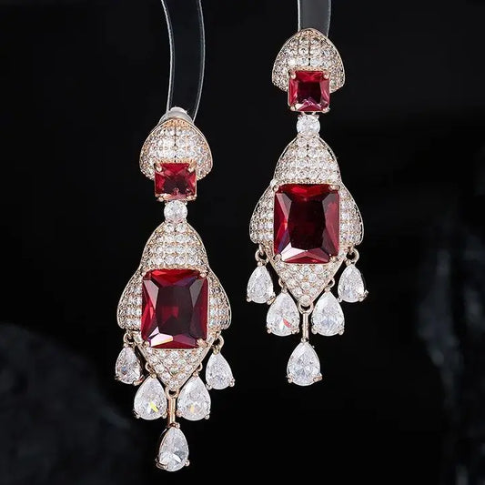 Vintage AAA Zircon Bridal Earrings CZ Cubic Zirconia Wedding Earring For Women Brides Accessories Dinner Party Dress Jewelry a