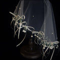 Short Wedding Veils Flower Pearl Bridal Veil For Evening Party Dress Women Girl Hair Accessories Brides Jewelry