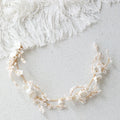 Porcelain Flower Headband Hairband Gold Color Headpiece For Brides Women Girl Headdress Bridal Jewelry Wedding Hair Accessories