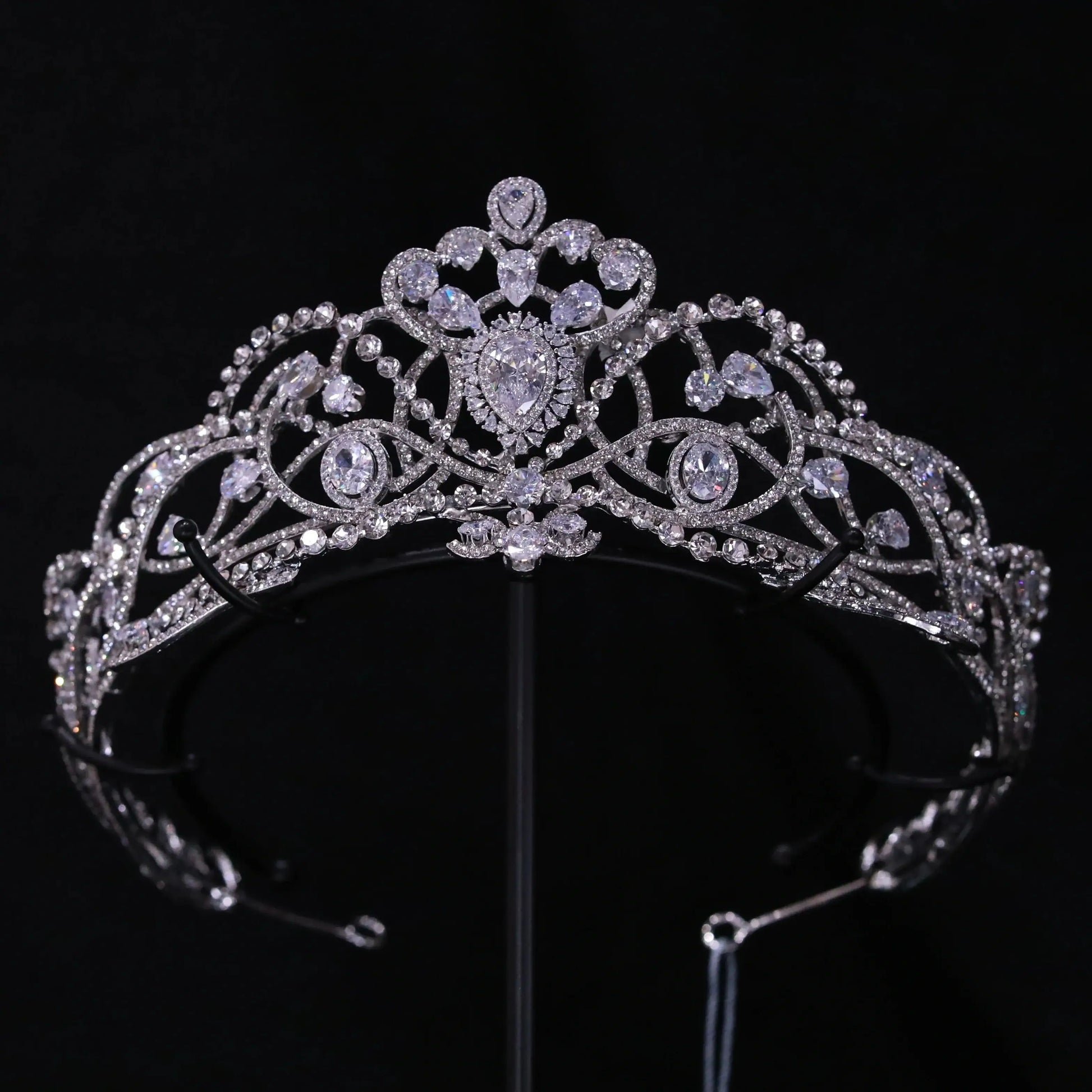 Bridal Hair Jewelry Crystal Zirconia Tiaras Crowns Zircon Rhinestones Headband Brides Pageant Prom Headpiece Wedding Accessories a