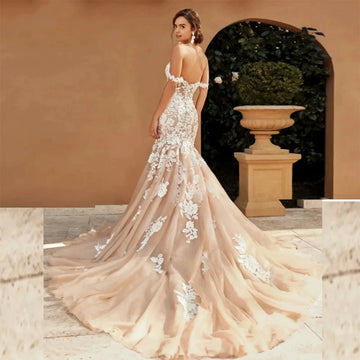 Exquisite Wedding Dresses For Women Sweetheart Bridal Gowns Lace Appliques Vintage Robes Off The Shoulder Vestidos De Novia