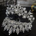 Crystal Rhinestones Tiaras and Crowns Pearl Diadem Women Bride Prom Pageant Headband Bridal Hair Jewelry Wedding Accessories d