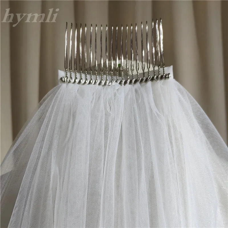 White Off-White Ivory Bridal Veil 3M 3.5M 4M 5M Cathedral Long Veil Lace Wedding Veil with Metal Comb Wedding Accessories