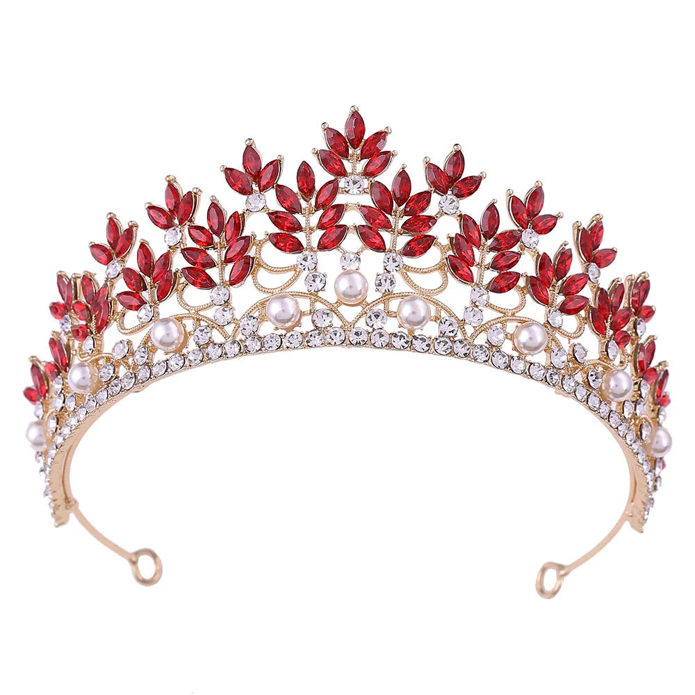 Baroque Crowns And Tiaras For Wedding Bride Hair Accessories Pearl Crystal Princess Queen Bridal Tiara Crown For Women Headdress as picture 4