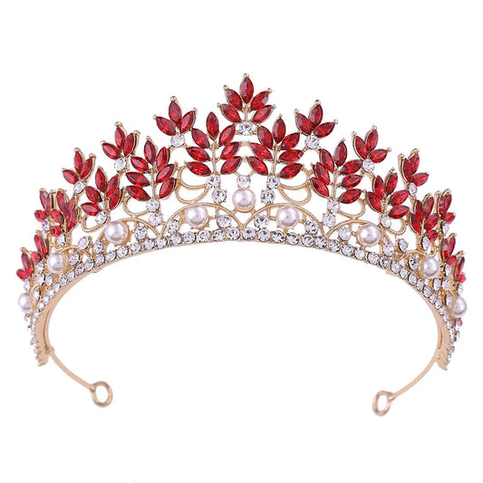 Baroque Crowns And Tiaras For Wedding Bride Hair Accessories Pearl Crystal Princess Queen Bridal Tiara Crown For Women Headdress as picture 4