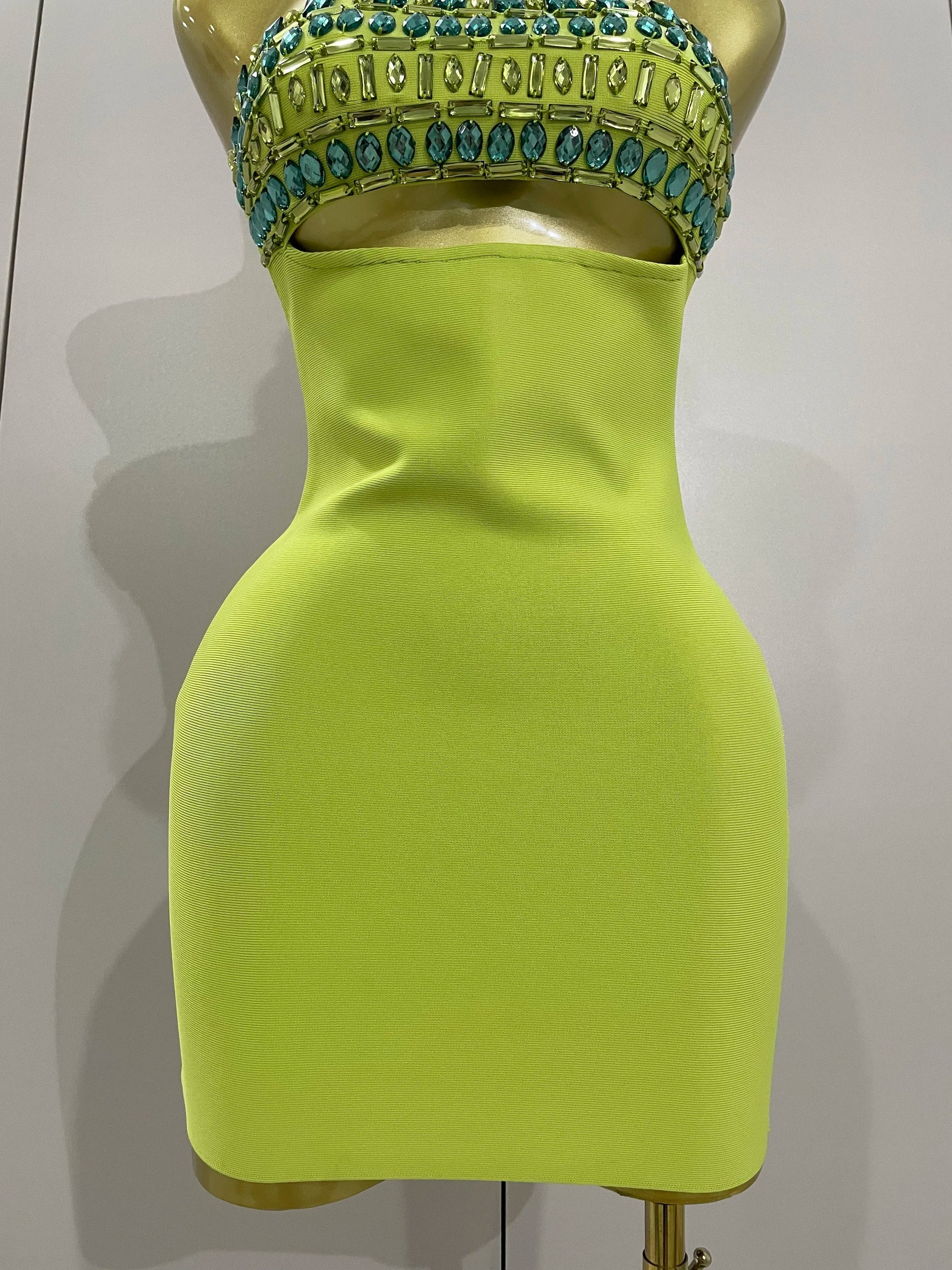 Luxury Sexy Strapless Sparkly Diamond Cut Out Bodycon Bandage Dress Women Celebrity Elegant Evening Party Birthday Outfit