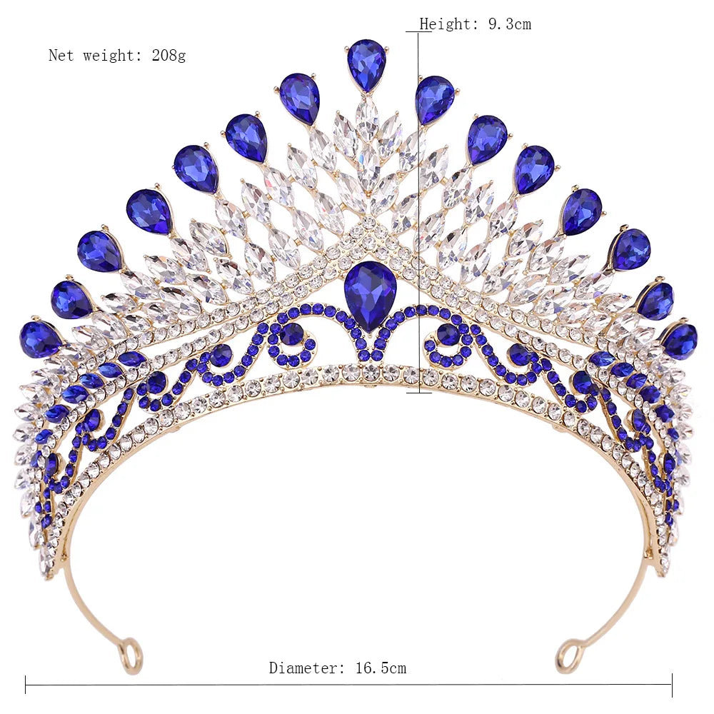 Baroque Queen Crowns For Women Crystal Princess Bridal Tiara Crown For Pageant Party Prom Hair Jewelry Diadem Wedding Headdress as picture 4