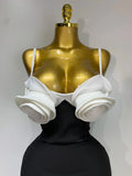 Women Celebrity Sexy Sleeveless 3D Flower Patchwork Mini Bodycon Bandage Dress Elegant Evening Club Party Birthday Dress