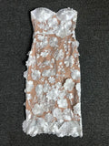 Sexy Women's Wear Heavy Industry Sequin Sheer Dress Strapless Sleeveless Bodycon Midi Dress Cocktail Evening Party Vestidos Brown