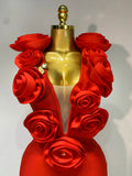 Fashion 3D Flower Sleeveless Bodycon Bandage Dress Women Celebrity Elegant Party Club Luxury Birthday Dress Vestidos ﻿