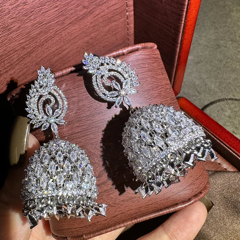 Luxury AAA Zircon Bridal Earrings CZ Cubic Zirconia Wedding Earring For Brides Women Accessories Dinner Party Gifts Jewelry