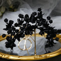 Flower Crowns For Wedding Bride Hair Accessories Floral Wreath Bridal Tiara Crown Headband Women Wedding Hair Pieces Headdress black