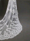 Lace Wedding Veil Cathedral Length Bridal Veil with Sequins Vintage Lace Veil