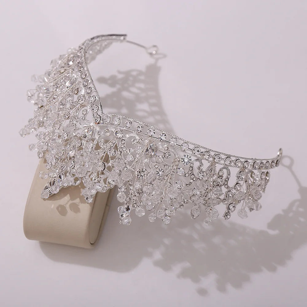 Baroque Crowns And Tiaras For Wedding Bride Headdress Crystal Princess Queen Crowns For Women Pageant Prom Bridal Tiara Jewelry as picture 4