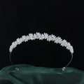 Zirconia Tiara Crown Gold Silver Color Headbands Brides Birthday Gift Zircon Headpieces Wedding Hair Accessories Bridal Jewelry silver color a