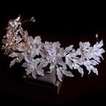 Flower Leaf Tiaras and Crowns Rhinestones Zircon Diadem Brides Pageant Prom Headpiece Bridal Jewelry Wedding Hair Accessories