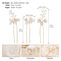 Bridal Jewelry Gold Color Hair Pin Clip Porcelain Flower Hairpin For Bride Bridesmaids Women Gift Head Piece Wedding Accessories