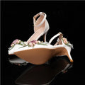 2025 Fashion Flowers Leaf Satin Mary Janes Women Pumps Spring Autumn Elegant Pointed toe Thin High heels Wedding Bridal Shoes