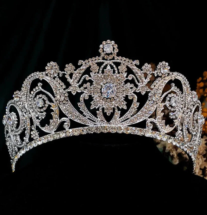 Zircon Crystal Crowns and Tiaras Princess Queen Headband For Brides Women Gift Headpiece Bridal Jewelry Wedding Hair Accessories a