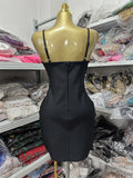 High Quality Women Sleeveless Sexy Strap Flowers Bodycon Bandage Mini Dress Celebrate Girls' Vacation Birthday Outfit