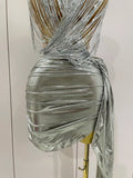 Shiny Silver Sequin Tassels Mini Dress 2-piece Set Women Evening Birthday Party Club ShootPhoto Stage Costume