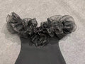 High Quality Women Slash Neck Ruffles Bodycon Bandage Mid-calf Dress Celebrate Nightclub Party Birthday Outfit Wholesale